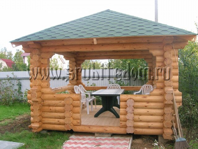 Беседки из бревна фото